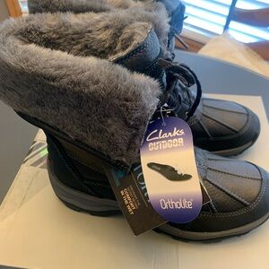 Clarks Women's Black Lace Up Boots